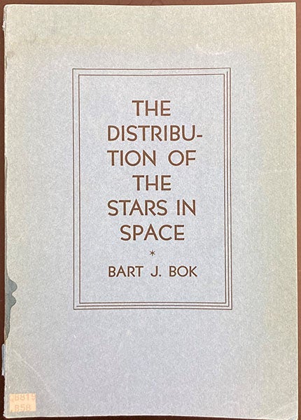 Front cover of The Distribution of the Stars in Space, 1937 (Linda Hall Library)