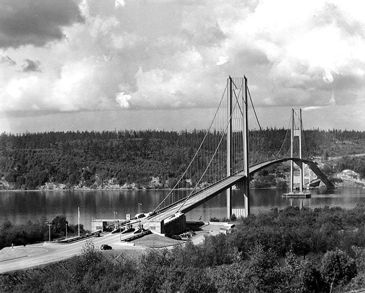 Tacoma Narrows Bridge, just before its opening, photograph, 1940, University of Washington Libraries (digitalcollections.lib.washington.edu)