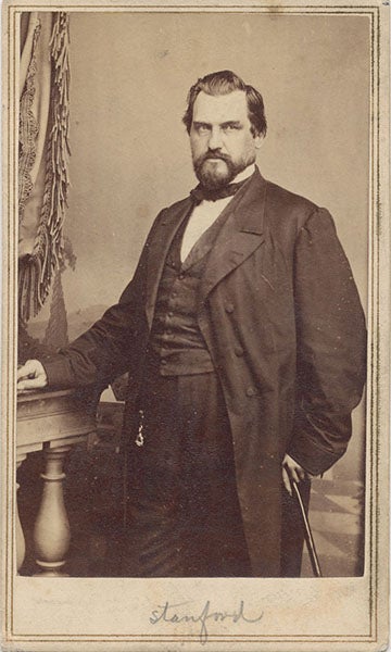 Portrait of Leland Stanford, <i>carte de visite</i>, 1864/66, Bancroft Library (cdn.calisphere.org)