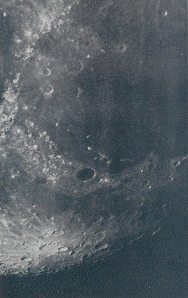 Mare Imbrium and the dark floor of the crater Plato, photograph taken in 1901 in Jamaica, in The Moon, by William H. Pickering, 1903 (Linda Hall Library)