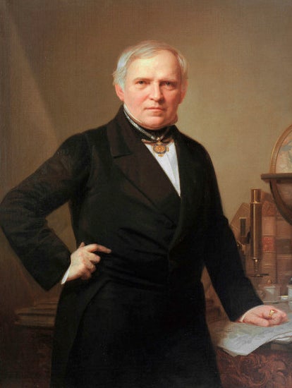 Oil portrait of Christian Ehrenberg, ca age 60, by Eduard Radke (Wikimedia commons)