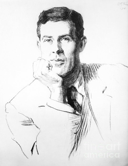Portrait of Edmund Clerihew Bentley, pencil sketch, 1915 (fineartamerica.com)