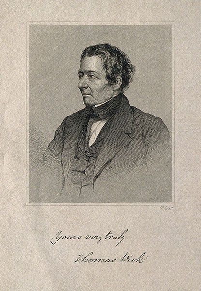 Thomas Dick as an older man, engraved portrait, undated (The Wellcome Collection)