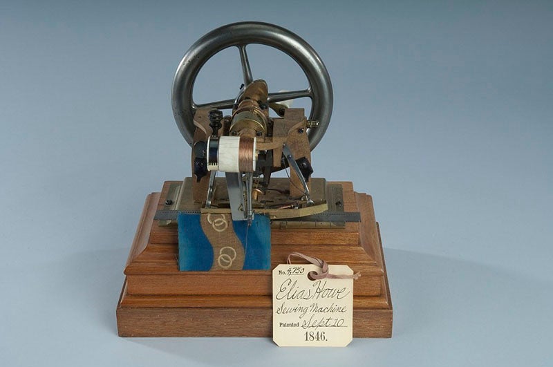 Patent model of his sewing machine that accompanied Elias Howe’s patent application of 1846, Smithsonian Institution (si.edu)