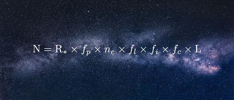 An especially nice modern version of the Drake Equation, framed against the Milky Way (cantorsparadise.com)