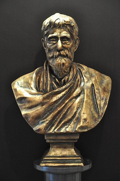 Bust of Prafulla Chandra Ray, Kolkata, India (Wikimedia commons)