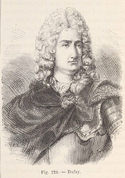 Portrait of Charles-François du Fay, from Louis Figuier, <i>Les merveilles de la science</i>, 1867 (Linda Hall Library)