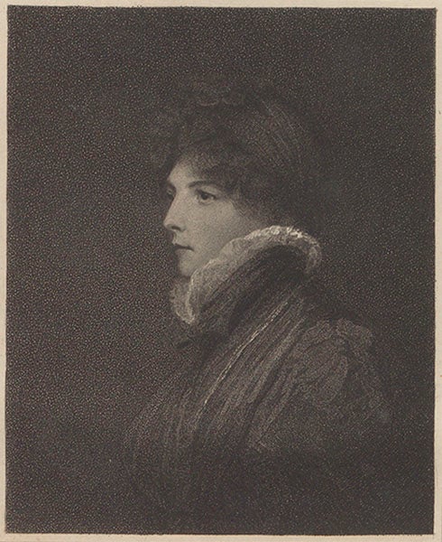 Portrait of Margaret Bryan, aquatint by Heath after a painting by T. Kearsley, frontispiece to Margaret Bryan, Lectures on Natural Philosophy, 1806. (Linda Hall Library)