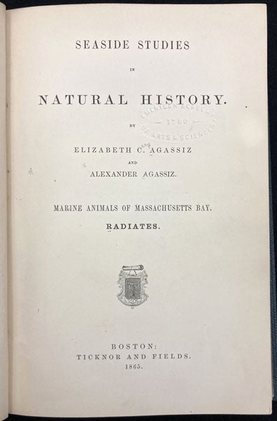 Title page, Seaside Studies in Natural History, by Elizabeth Agassiz and Alexander Agassiz, 1865 (Linda Hall Library)