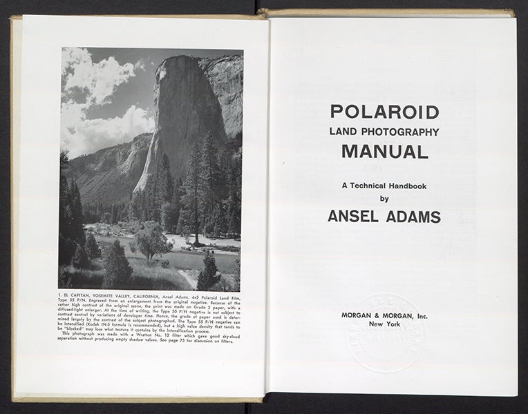 Title page of Ansel Adams’ Polaroid Land Photography Manual (1963) (Linda Hall Library)