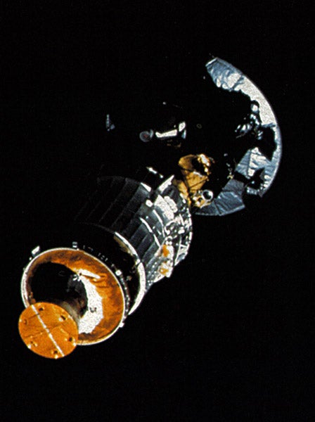 The spacecraft Galileo, shortly after deployment from the space shuttle Atlantis, Oct. 19, 1989 (Wikimedia commons) 