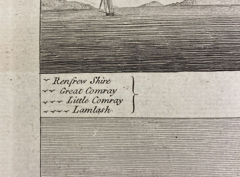 Detail of ninth image, top left, key to labels for the islands in the Firth of Forth, in A Tour in Scotland, and Voyage to the Hebrides; MDCCLXXII, by Thomas Pennant, vol. 1, pl. 26, p. 260, 1774 (Linda Hall Library)