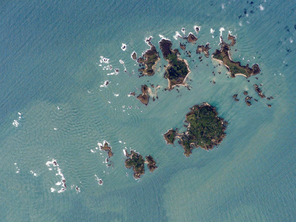 The Isles of Scilly, photograph from the International Space Station, 2007, NASA (Wikimedia commons)