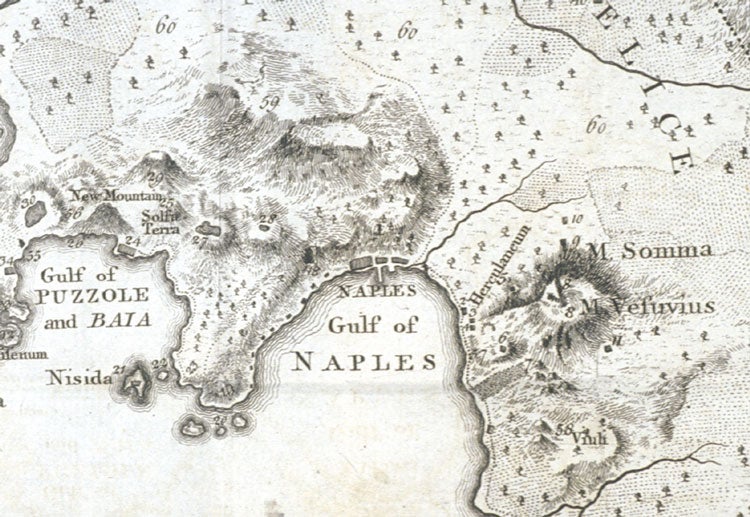 Map of Naples. Image source: Hamilton, William, and Thomas Cadell. Observations on Mount Vesuvius, Mount Etna, and Other Volcanos. Printed for T. Cadell, 1772, tab. 1.