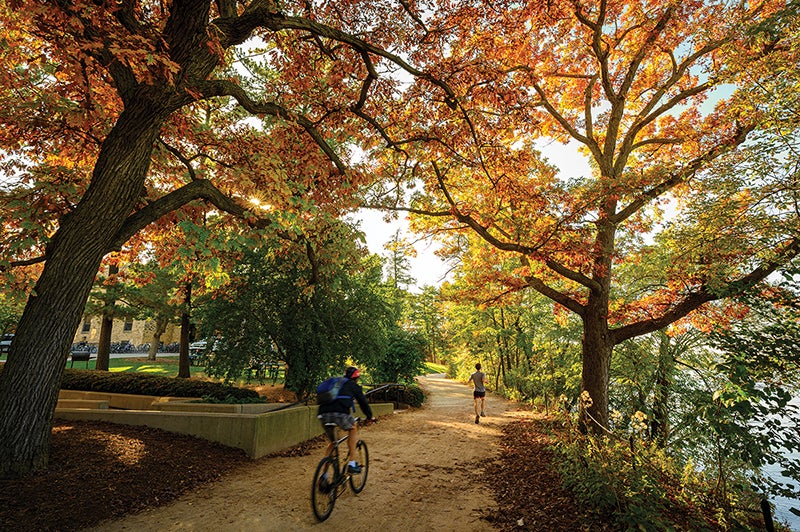 The Howard Temin Lakeshore Path along Lake Mendota, University of Wisconsin, Madison,dedicated in 1998 (onwisconsin.uwalumni.com)
