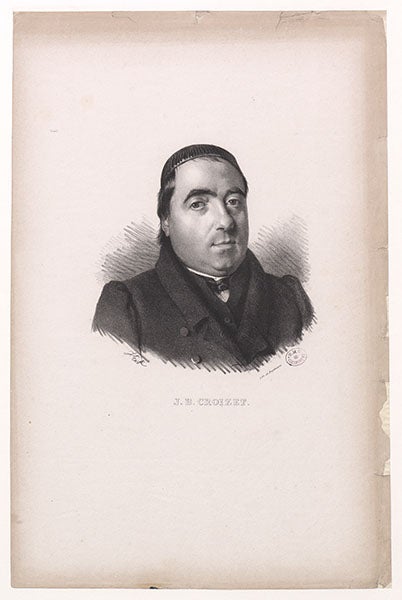 Portrait of Jean-Baptiste Croizet, lithograph, undated, Bibliothèque de Clermont (overnia.bibliotheques-clermontmetropole.eu)
