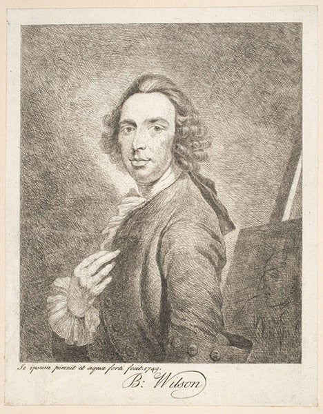 Benjamin Wilson, self-portrait, etching, Philadelphia Museum of Art, 1749 (philamuseum.org)