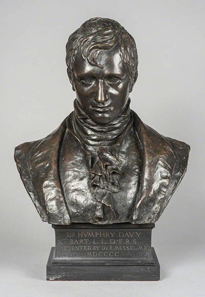 Portrait bust of Humphry Davy, by Ruby Winifred Levick, ca 1900, copy of work made during Davy’s lifetime, Royal Institution, London (artuk.org)