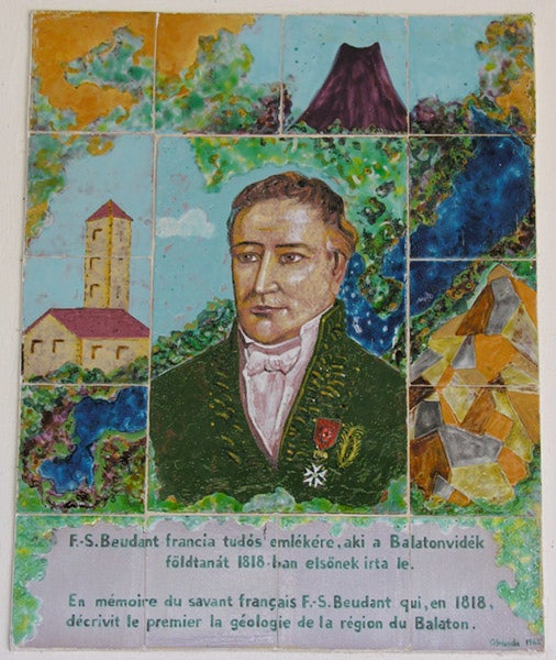 Commemorative enamel plaque honoring François Beudant in Balatonfüred, Hungary (Wikimedia commons)