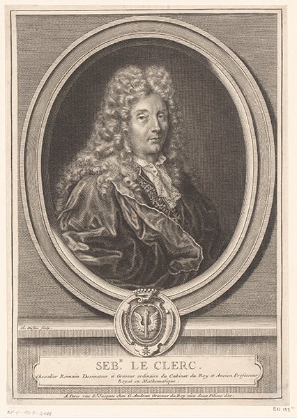 Portrait of Sébastien Le Clerc, engraving by Claude I Duflos, before 1703, Rijksmuseum (Wikimedia commons)