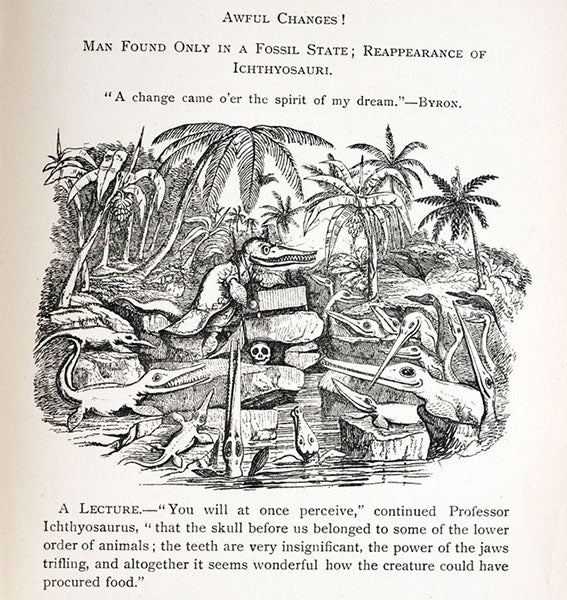“Awful Changes!”, half-tone copy of lithograph by Henry De la Beche, in The Life and Correspondence of William Buckland, by Elizabeth Gordon, 1894 (Linda Hall Library)