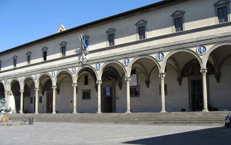 Loggia of the Ospedale degli Innocenti (Hospital of the Innocents), Florence, designed by Filippo Brunelleschi, 1419-27 (museumsinflorence.com)