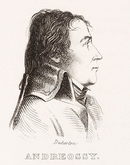 Antoine-Francois Andreossy (1761-1828) was a general of brigade in Napoleon's Egyptian army.