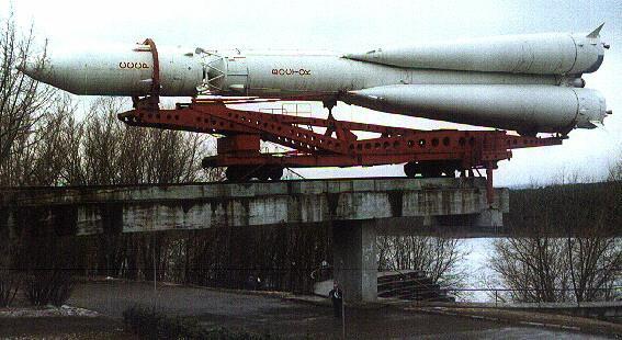 R-7 rocket, designed by Sergei Korolev, on display at Tsiolkovskii Museum of the History of Cosmonautics, Kaluga, Russia (Mark Wade on astronautix.com)