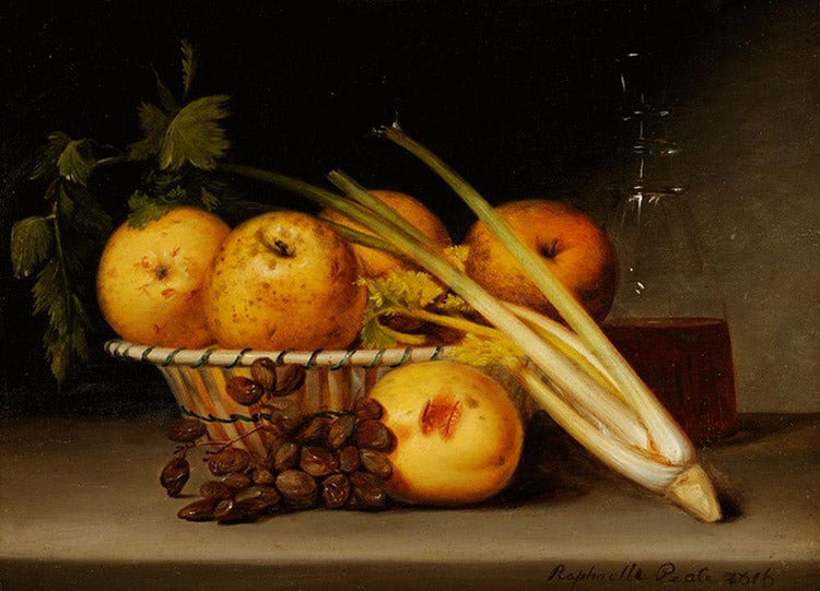 <i>Still Life with Celery and Wine</i>, by Raphaelle Peale, oil on wood, 1816 (Munson Williams Proctor Arts Institute, Utica)