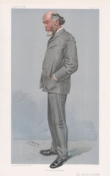 Caricature of Oliver Lodge, by “Spy” (Leslie Ward), Vanity Fair, Feb. 4, 1904, National Portrait Gallery (npg.org.uk)