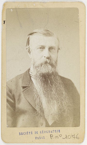Portrait of an older Jules Marcou, carte de visite, 1872, Bibliotheque Nationale, Paris (gallica.bnf.fr)