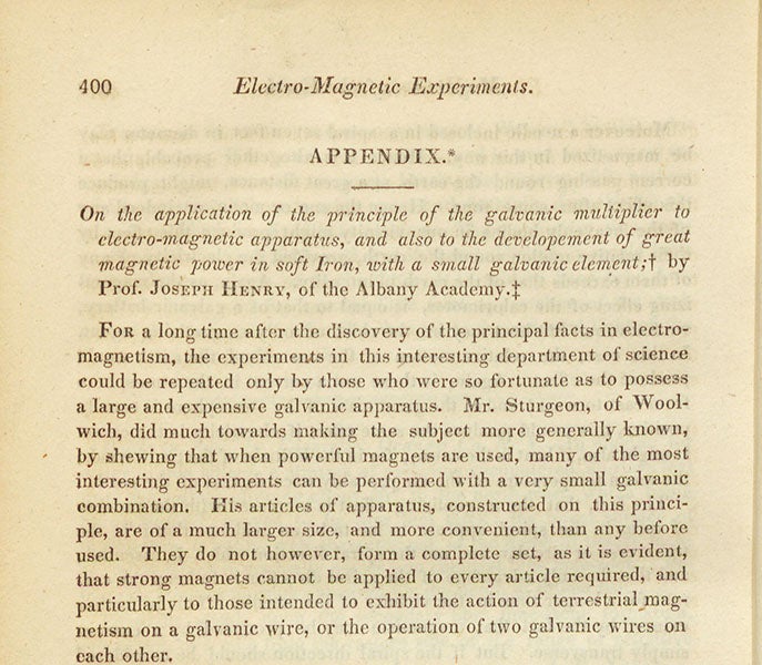 The Albany electromagnet, woodcut for article by Joseph Henry, “On the application of the galvanic multiplier to electro-magnetic apparatus,” American Journal of Science, vol. 19, 1831 (Linda Hall Library)