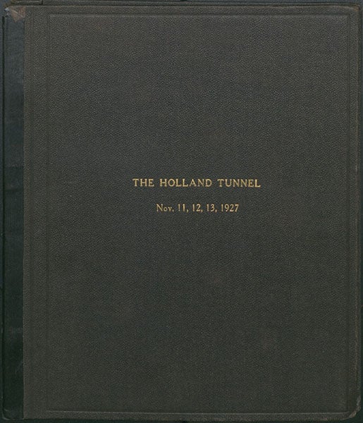 Cover of the third copy of the scrapbook presented to Mrs. Holland and Mrs. Freeman, November 17, 1927, by the American Society of Civil Engineers (Linda Hall Library)