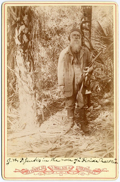 Studio portrait of John Jenks, meant to look like a field portrait, undated photograph, 1880s?, Brown University Library (repository.library.brown.edu) 