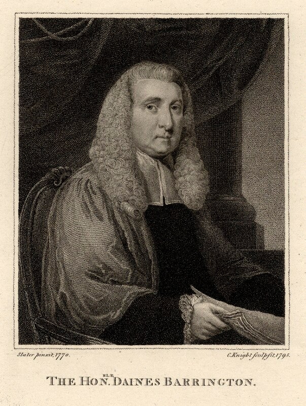 Portrait of Daines Barrington, engraving, 1770 (National Portrait Gallery, London)