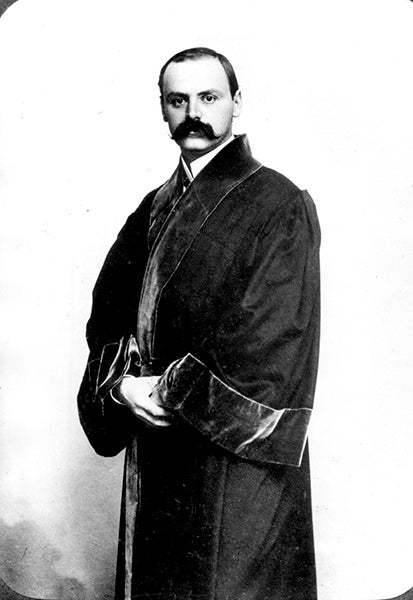 Portrait of Karl Schwarzschild in academic garb, undated photograph, Emilio Segrè Visual Archives, American Institute of Physics (repository.aip.org)