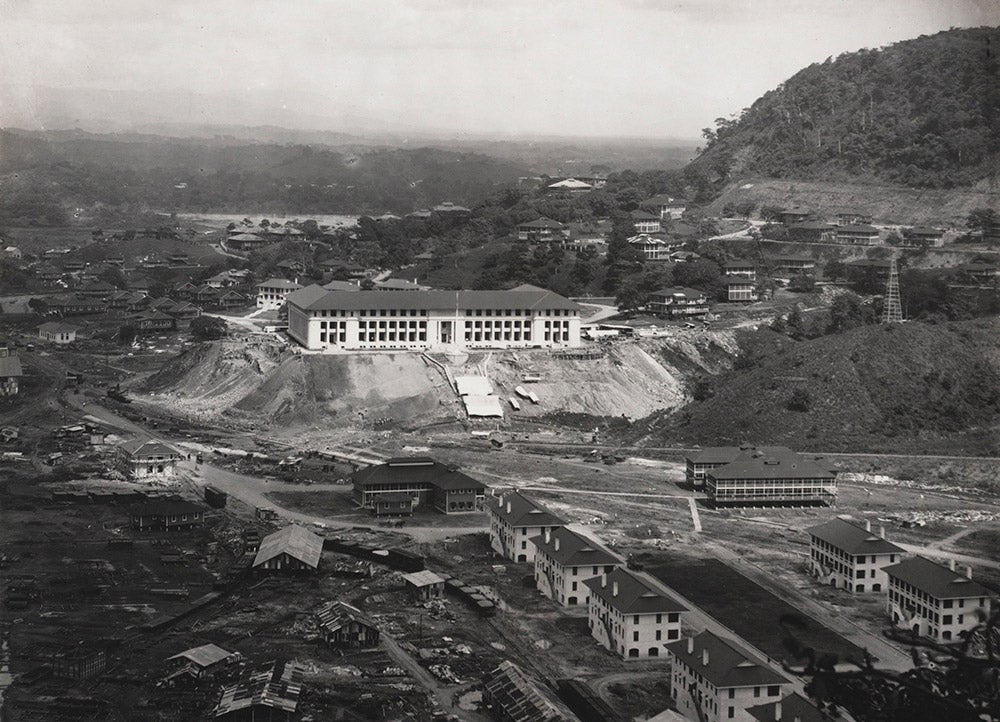 Administrative Building at Balboa Heights under construction (views 1). From A.B. Nichols Notebooks. View in Digital Collection »