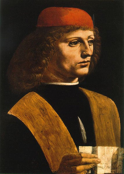 Leonado da Vinci, Portrait of a Musician, possibly Franchino Gaffurio, ca 1490, Pinacoca Ambosiana, Milan (Wikimedia commons)