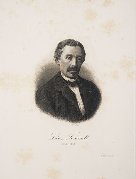 Portrait of Foucault, frontispiece to Recueil des travauxs de Foucault (1878), in Linda Hall Library