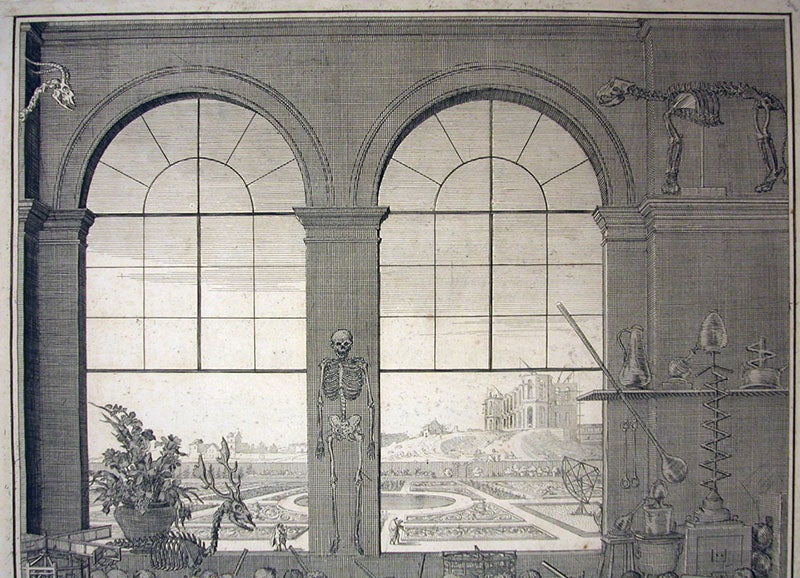 View of the Paris Observatory, under construction, ca 1671, detail of second image, Mémoires pour servir à l'histoire naturelle des animaux, by Claude Perrault, 1676 (Linda Hall Library)