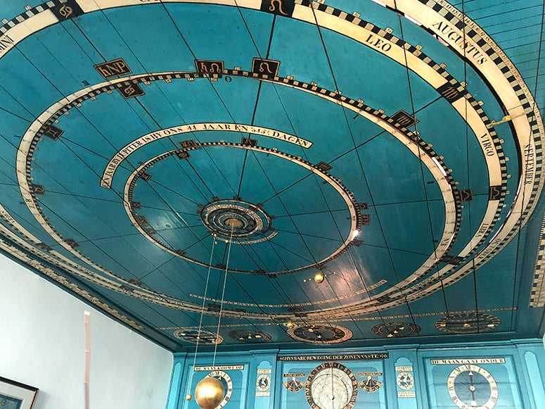The ceiling Planetarium, built 1774-1781, by Eise Eisinga, in his house in Franeker, Friesland (Wikimedia commons)