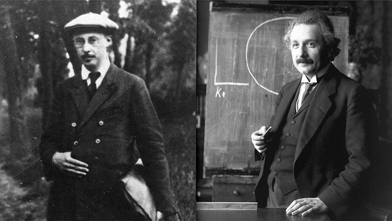 Portraits of Alexander Friedmann, photograph, 1925 (left) and Albert Einstein, photograph, 1921 (right), APS News, May 15, 2024 (aps.org)