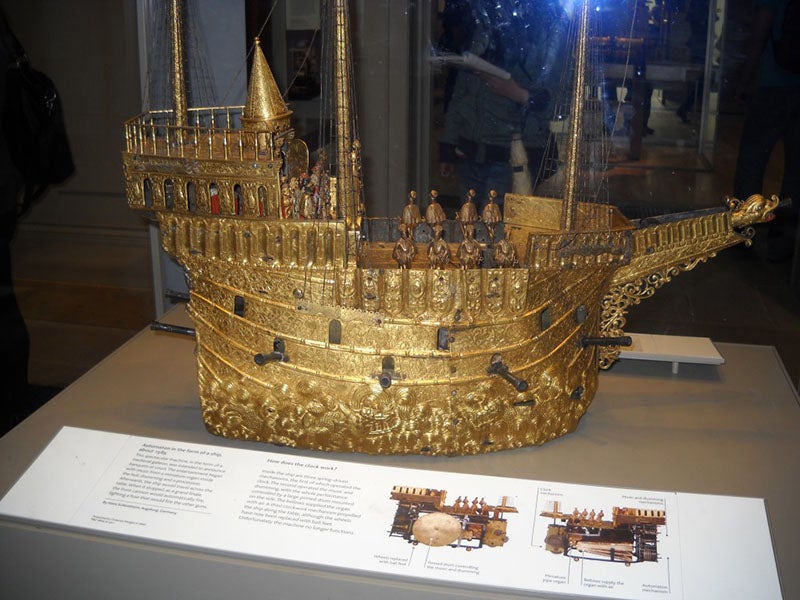 Clockwork galleon or nef, crafted by Hans Schlottheim ca. 1585, in the British Museum (gayleenrabakukk.com)