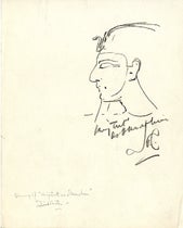 Drawing of King Tut “as I knew him,” by Howard Carter, 1926 (Wikimedia commons)
