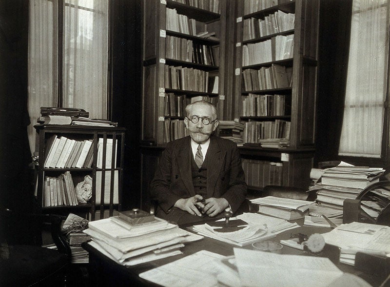 Portrait of Paul Langevin in his office, undated (1930s?), Wellcome Collection, London (wellcomecollection.org)
