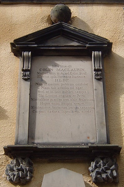 Memorial for Colin Maclaurin at Greyfriars Kirkyard, Edinburgh (Wikimedia commons)