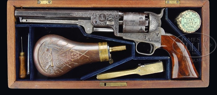 1851 Navy Colt revolver given by Samuel Colt to Franklin Pierce in 1852 (rockislandauction.com)