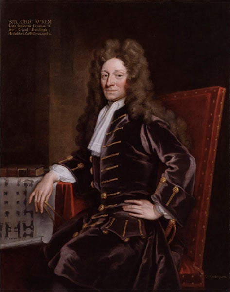 Portrait of Christopher Wren, oil painting by Goddfrey Kneller, 1711 (National Portrait Gallery, London)