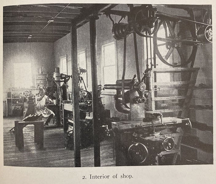 Goddard’s shop, Roswell, New Mexico, photograph,  “Liquid-Propellant Rocket Development,” by Robert H. Goddard, Smithsonian Miscellaneous Collections, plate 3, fig. 2, vol. 95, no. 3, 1919 (The Linda Hall)