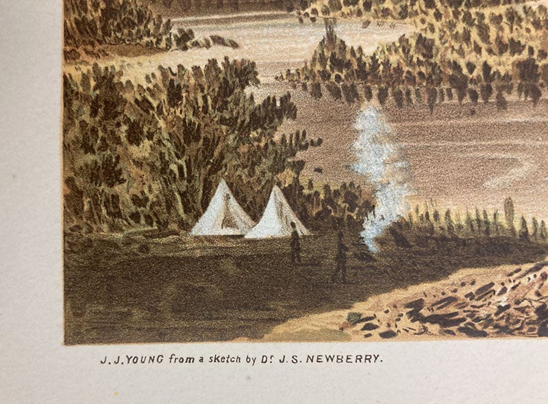 Detail of fourth image, signed “J.J. Young from a sketch by J.S. Newberry,” Report of the Exploring Expedition from Santa Fé, New Mexico, to the Junction of the Grand and Green Rivers, by J. N. Macomb, plate 10, 1876 (Linda Hall Library)